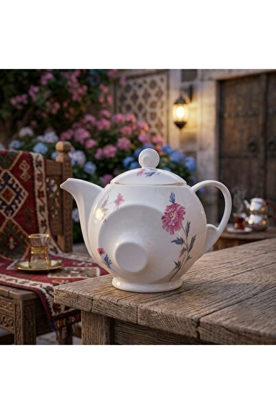 ESKİ YENİ ANTİK Epiag Czechoslovakia Porcelain Teapot with Floral Pattern and...