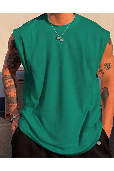 FAVORİST تي شيرت رجالي بدون أكمام من Giy Out Zero Sleeve Trend