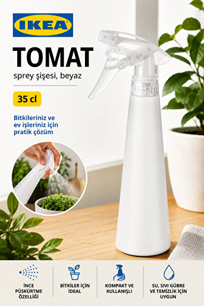 IKEA TOMAT Sprey Şişesi Beyaz 35 cl | Ayarlanabilir Püskürtme Başlıklı Bitki ...
