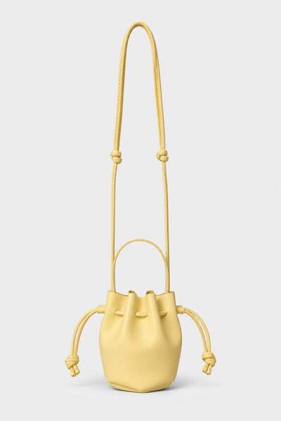 Madamra Yellow Women's Mini Drawstring Shoulder and Crossbody Bag with Adjust...