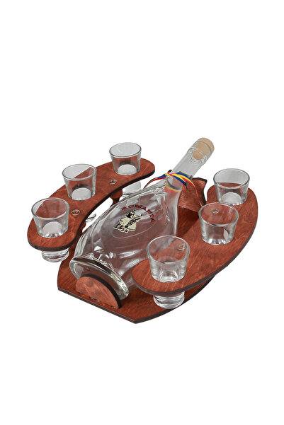 LimArt Set cadou artizanal pentru servire, model Minibar Orizontal cu sticla ...