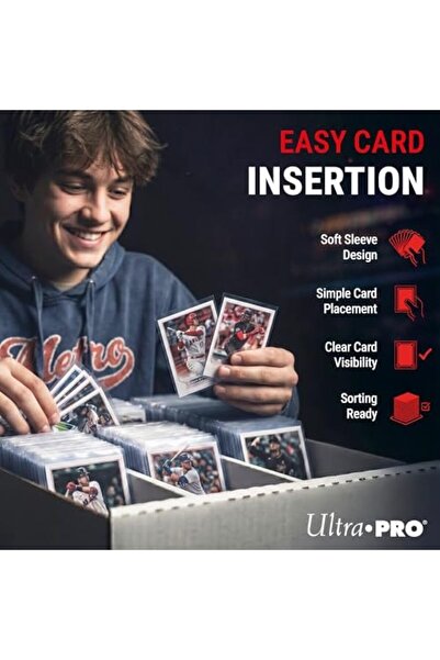 Yıldızan متجر nht Ultra PRO - 100 قطعة من أغطية البطاقات الناعمة مقاس 2-5/8 ب...