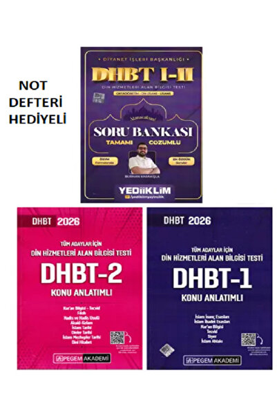 Pegem Akademi Yayıncılık Pegem 2026 Yediiklim Dhbt 1-2 Tüm Adaylar Için Konu ...