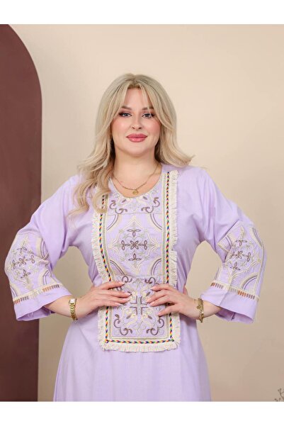 AFandina Soft Linen Jalabiya with Embroidery Work Asd-100