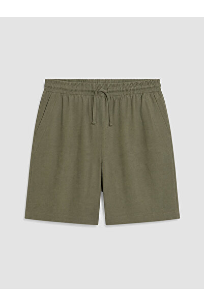 LC Waikiki Khaki Plus Size Linen Blend Women's Trousers