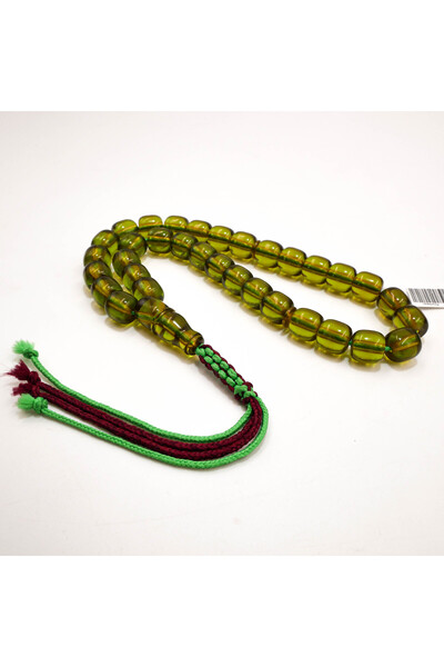 Generic Muski Afghani Rosary 33 Beads 12.5x11.5mm Olive Green Marbled Prayer ...