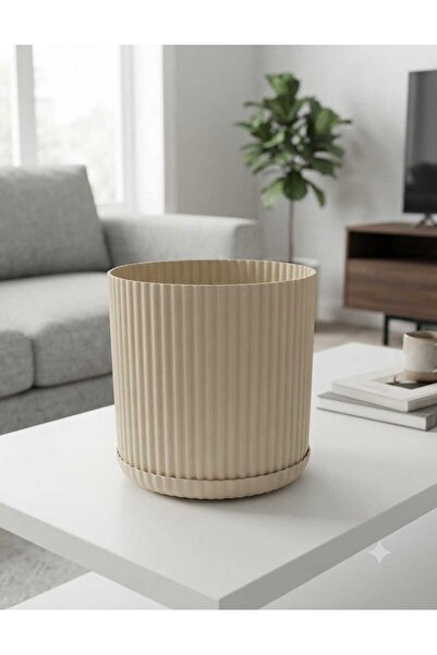 BiDünya Lotus Kendinden Tabaklı 5 Litre Saksı Dekoratif Plastik Çiçek Saksısı