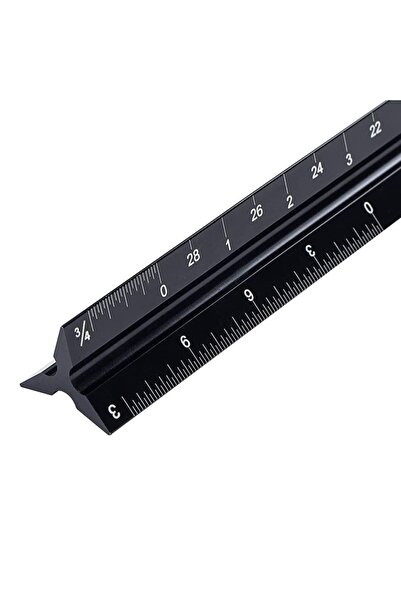 Arabest 12" Architectural Scale Ruler,Aluminum Metric Metal Engineers Triangl...