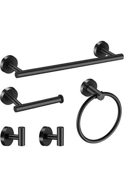 Arabest Bathroom Set,5Pcs Matte Black SUS304 Wall Mounted Hardware Set,40cm T...