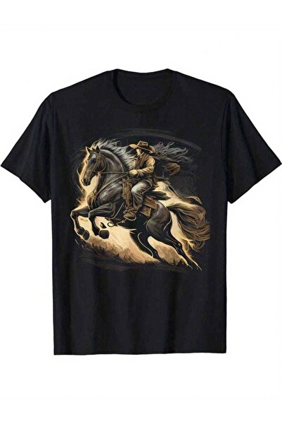 Astogria13 Men'S 100% Riding Bucking Horse Graphic T-Shirt - Breathable Loose...