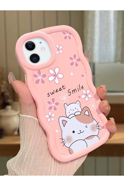 Hontinga iPhone 12 Compatible Case Camera Protector Pink Silicone Couple Phon...