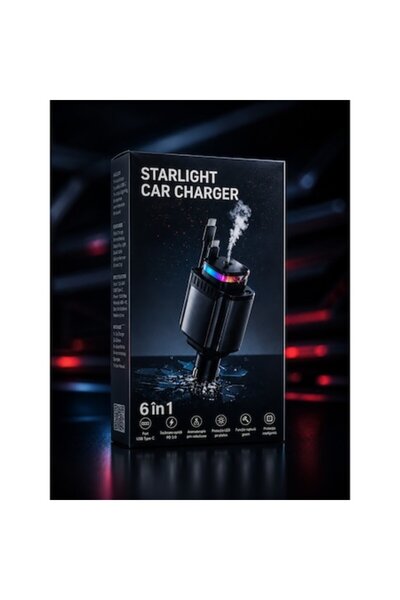 OEM Încărcător auto multifuncțional 6-în-1, Aromaterapie, Proiecție LED cu ce...
