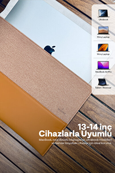 woyax S-Touch 13-14 İnç NFC Özellikli Slikon Süet Laptop Çantası MacBook Kılıfı iPad Tablet Su Geçirmez El Çantası