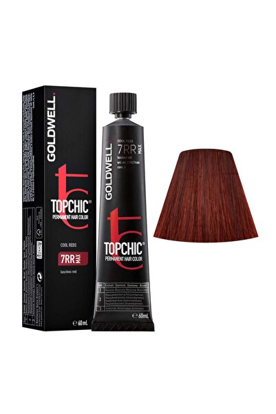 GOLDWELL TopChic, Vopsea de păr permanentă, 7RR Roșu Pasiune, 60 ml