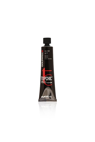 GOLDWELL TopChic, Vopsea de păr permanentă, 4V Maro Mediu Violet, 60 ml