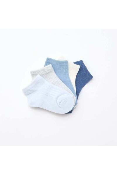 KIABI Pack of 5 Ribbed Knit Socks BLUE