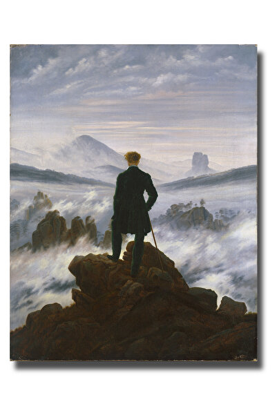 Rosaart Bulutların Üzerinde Gezgin Posteri, Caspar David Friedrich, (Wanderer...