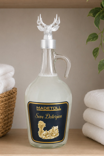 Madetoll Sıvı Çamaşır Deterjanı Cam Şişe, Hassas,Renkliler ve Beyazlar, Bebek Kıyafetlerine Uygun, 1536 ml-64 Yıkama