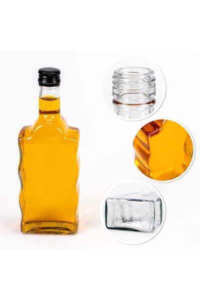 LimArt Sticla FALA 500 ml, capac metal cu filet, transparent, design elegant ...