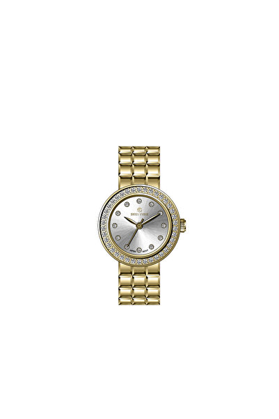 Seen Time ساعة نسائية من سين تايم تأتي بعلبة دائرية أنيقة مرصعة بالأحجار اللا...