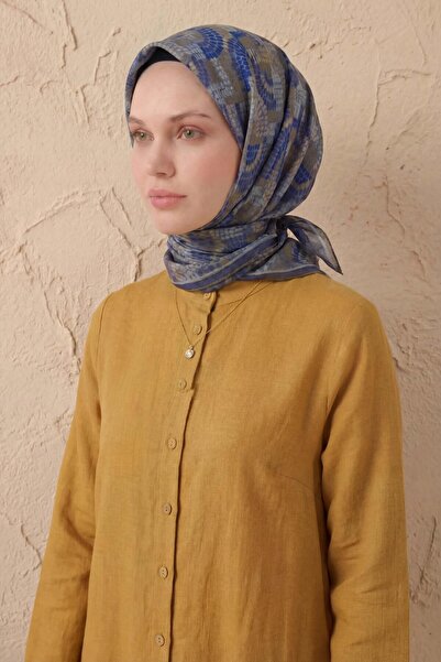 Silk Home Soft Scarf Melodi Pattern Dark Indigo 90X90