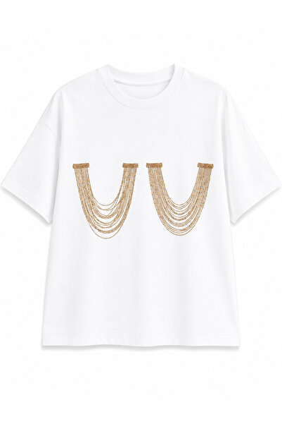 Classy Store Υπερμεγέθες βαμβακερό μπλουζάκι με στάμπα