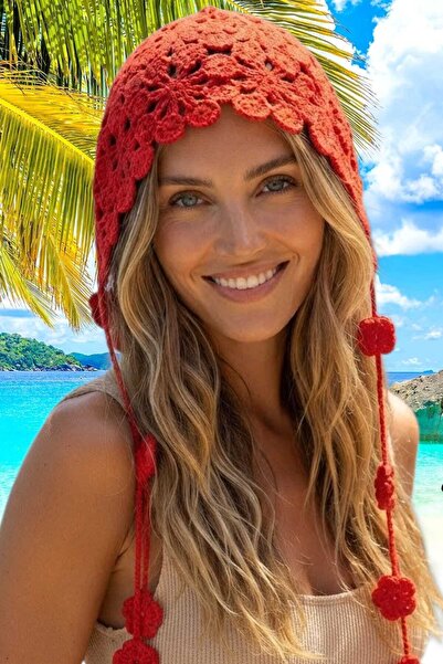 Uniquetrenders Women's Floral Motif Knitted Bandana Beanie Bohemian Summer Hat
