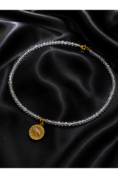 BG TASARIM Crystal Stone Bridal Quarter Necklace