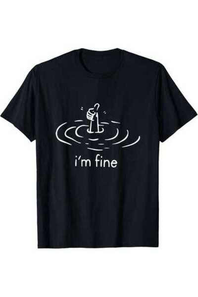 9TAY تي شيرت للجنسين مصنوع من القطن بنسبة 100%، تي شيرت مطبوع عليه I'm Fine, ...