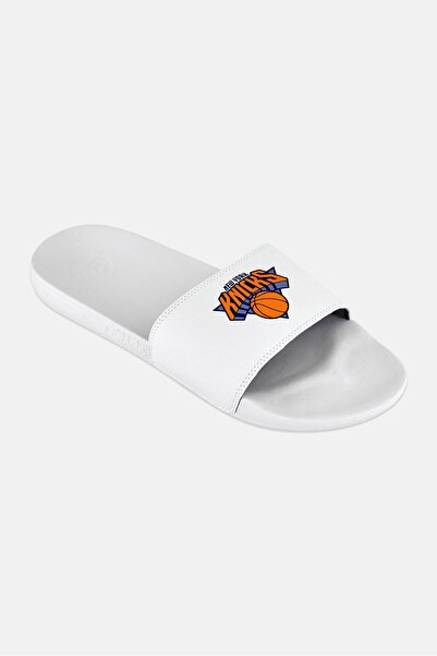 iSlide Men New York Knicks Primary Logo Slip On Slides, White