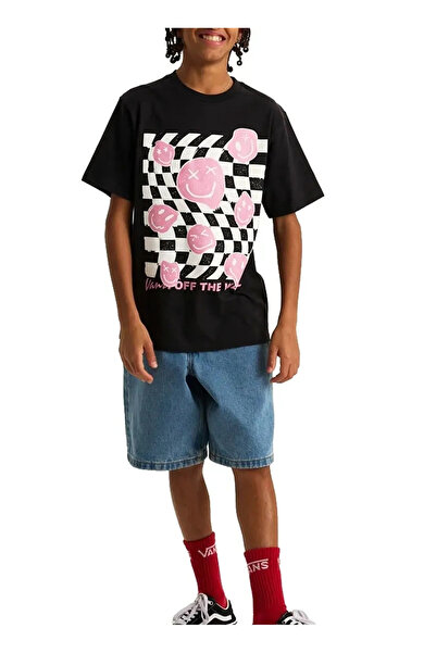 Vans Black Boy's Crew Neck Printed T-Shirt Vn000Vx1Blk1-Twisted Joy Ss