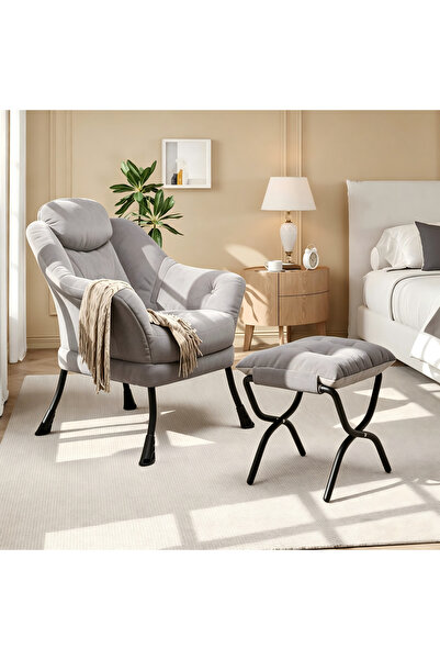 Garvee Ergonomic and Comfortable Lounge Chair with Folding Ottoman - Armrests...