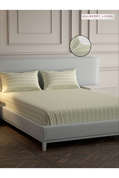 Mulberry Living By Styli ملاءة سرير كينج من القطن 100% مع غطاءين للوسائد - 30...