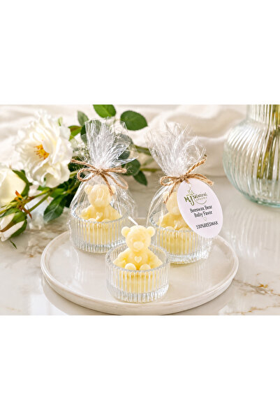 MTJ Natural Organic Handmade Beeswax Bear Baby Shower Favor – Set of 25 | Nat...
