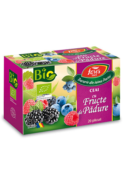 Fares Ceai Bio cu Fructe de Pădure Fares, 20 plicuri – 100% , bogat în antiox...