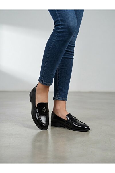 Rüya Shoes Patent Leather Buckle Orthopedic Sole Genuine Leather Ballerinas