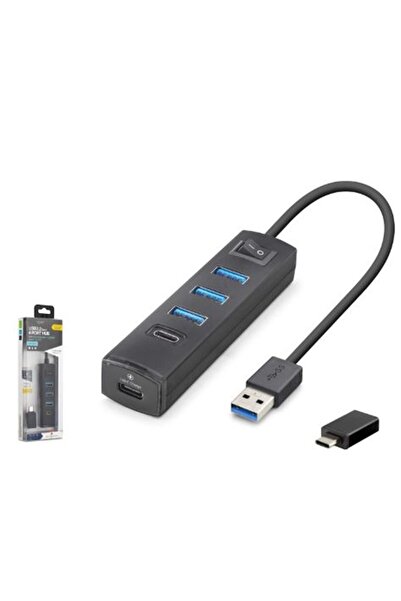 BSD iETOP TU359 USB Type-C 3.2 Gen1 Hub مع 4 منافذ 5 جيجابت في الثانية باللون...