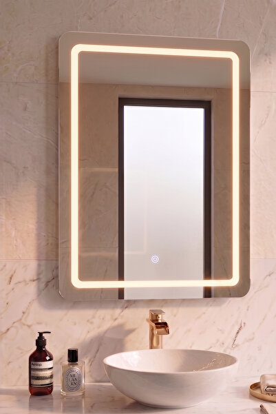 ROOMART Banyo Ayna Üst Dolabı, Gün Işığı Kumlamalı Dokunmatik Ledli Ayna, 60x...