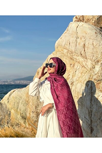 Tuka scarf Halka Desen Fuşya Şal