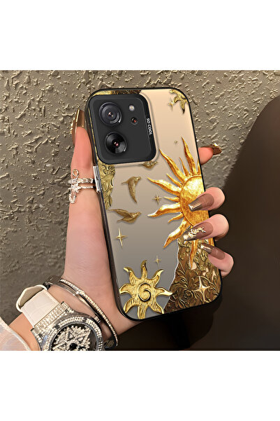 ARTISHELL Mi 13T Pro/Mi 13T Uyumlu Altın Güneş Çiçek ve Kuş Temalı Telefon Kı...