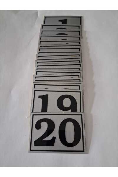 GENDEC 6x8 cm Yapışkanlı No 1'den 20'e Raf, Posta Kutusu, Dolap, Ayakkabılık,...
