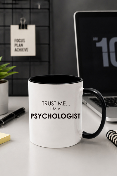 qoeuyl boutique Trust Me I'M a Psychologist Printed Psychologist Gift Black M...