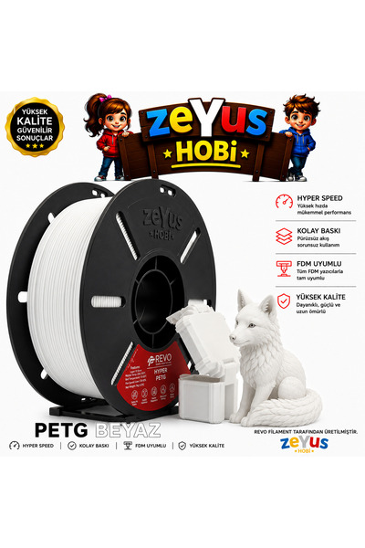 PETG HS 3D Yazıcı Filamenti BEYAZ 1.75 mm – ±0.02 mm Hassasiyet