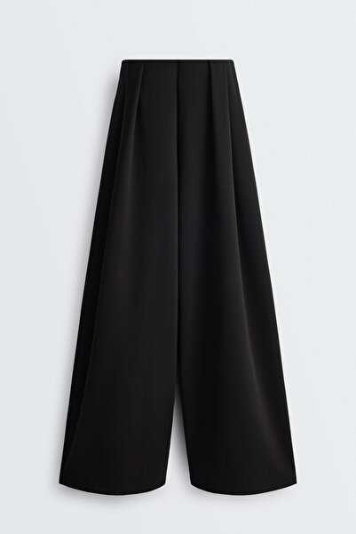 Oysho Modal piqué wide-leg trousers