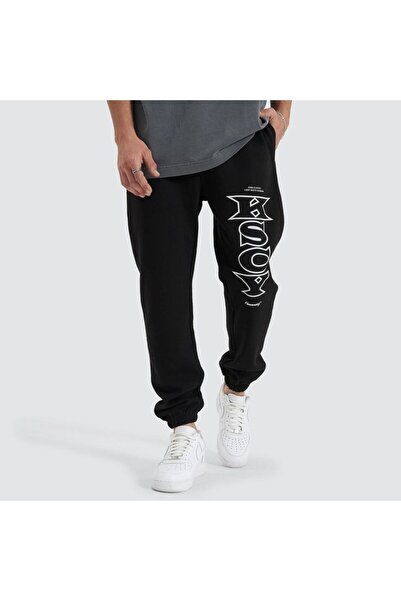 classy moda Unisex Lettering Front Printed 2 Thread Combed Cotton Baggy Trousers