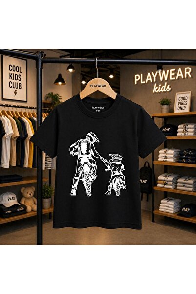 playwear Tricou unisex pentru copii 100% imprimat cu Moto Sports, 5 6 -7 8-9 ...