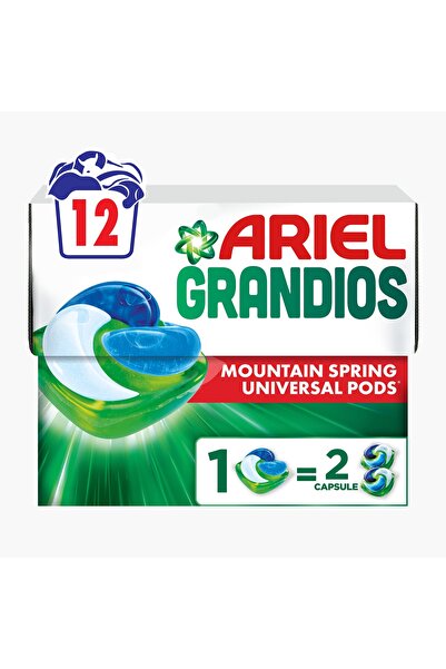 Ariel Grandios PODS ®   Capsule de detergent de rufe Mountain Spring, 12 spălări
