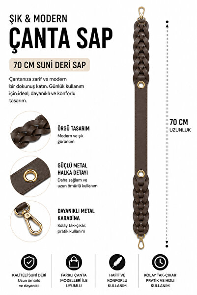 vollen yarn Ručka za torbu od vešene umjetne kože 70 cm, remen za torbu sa me...