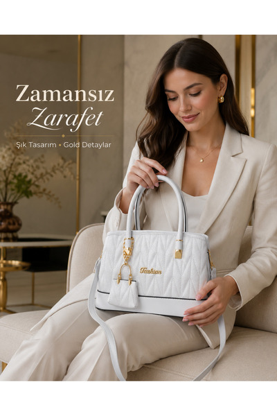 ZİVORA حقيبة يد وكتف نسائية مكونة من 4 أقسام مع حزام قابل للتعديل وإكسسوارات ...