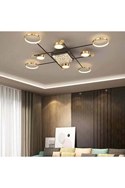 OEM Πολυέλαιος LED με τηλεχειριστήριο και κρύσταλλο MISEL 168W, 9 στοιχεία, Ψ...